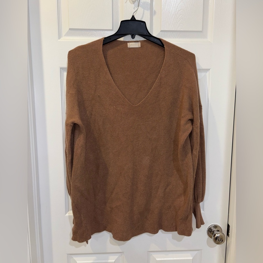 Altar’d State Women’s Knit Long Sleeve Tunic Top Brown Oversized SZL - Picture 2 of 13